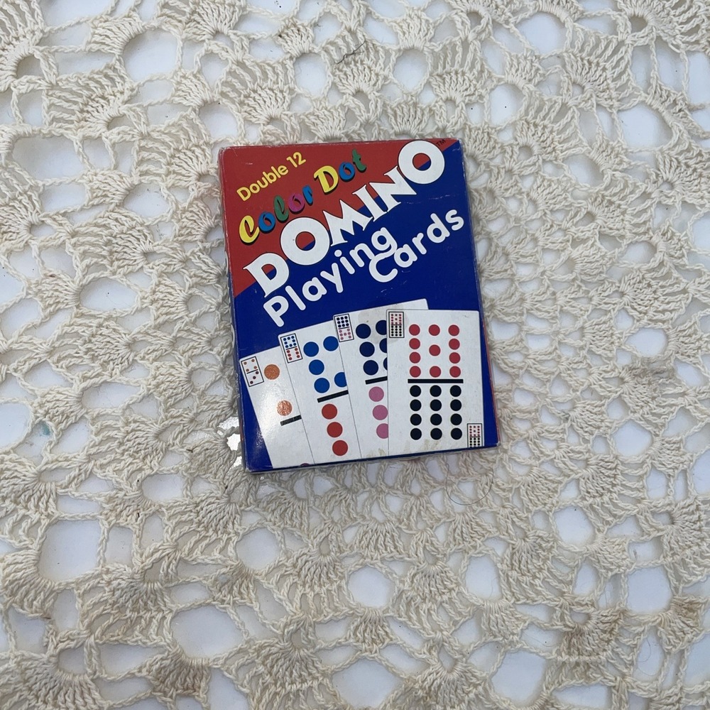 Vintage Cardinal 517 Double 12 Color Dot Domino Playing Cards, NEW OLD STOCK